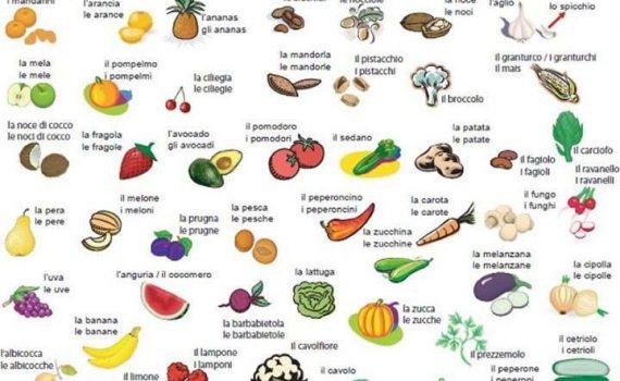 frutas y vegetales en italiano